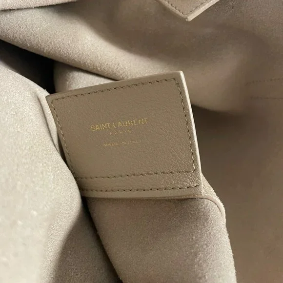 Auth Saint Laurent Paris Shopping Tote Beige Leather - Bag #60876S49 - Picture 8 of 9